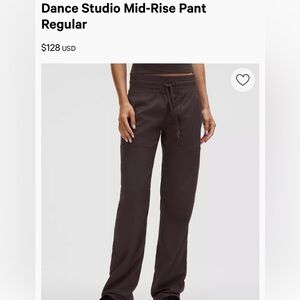 Lululemon Brown Dancer Studio Pants
